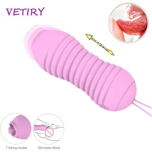 VETIRY Silicone 7 Licking Modes Oral sex Vibrator Clitoris Stimulator Vibrator Remote Control Vibrating Egg G-Spot Massager