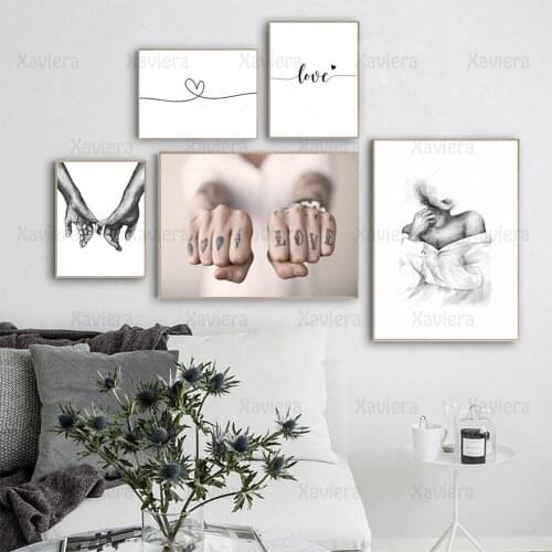 Nordic Art Canvas Painting Couple Love Poster On The Wall Vintage Picture for Interior Design Home Decoration Living Room Mural