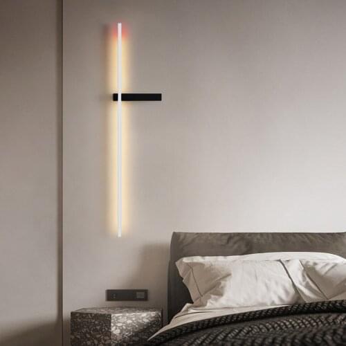 Modern Creative Simple Led Wall Lamp Nordic Minimalist Living Room Home Decor Sofa Background Wall Light Bedroom Bedside Lamps
