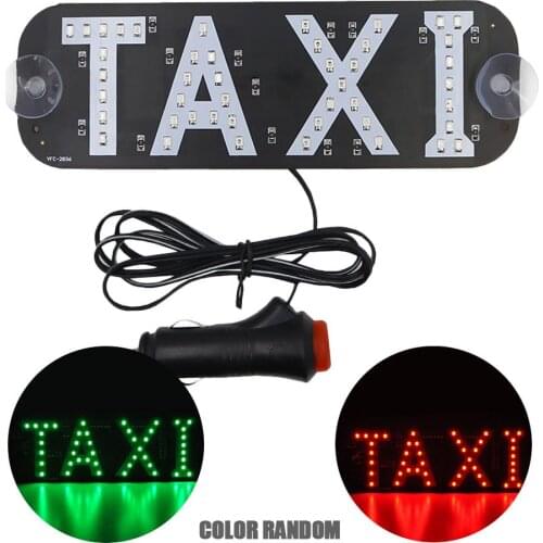 Taxi LED Sign Decor Car License Glass Plate LED Light Indicator Vehicle LED Warning Light Flashing Hook On Car Window DC 12V