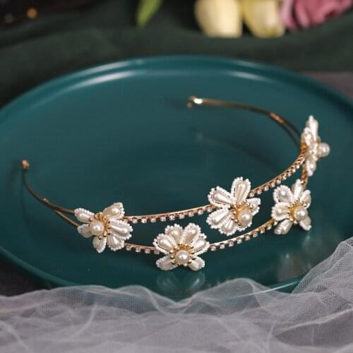Gold Flower Hair Vine Wedding Tiara Women Headband Handmade Bridal Hair Piece Accessories Jewelry резинки для волос