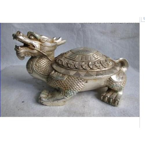Decoration copper silver factory outlets Chinese White Copper Silver Feng Shui Yin Yang Gossip Money Coin Dragon tortoise