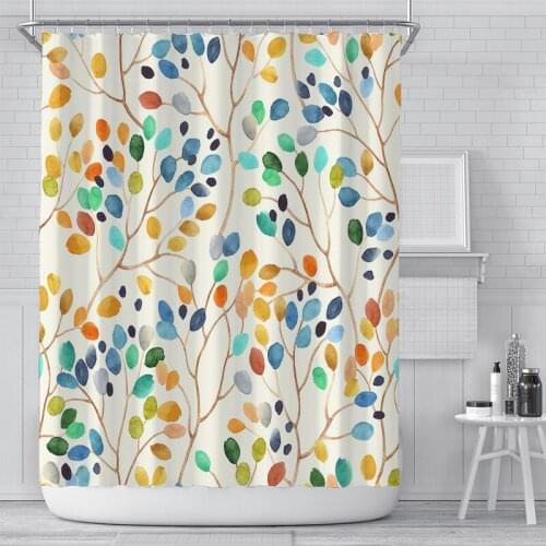 Shower Curtain Autumn Maple Leaf Pumpkin 3D Printed Curtains Waterproof Polyester For Bathroom Decor Gifts Home Bathtub Curtains