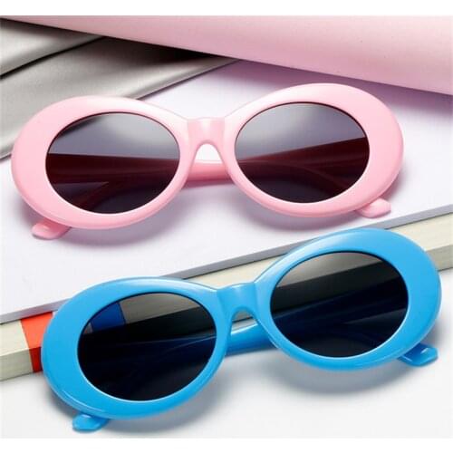 2021 goggle Kurt Cobain glasses oval sunglasses ladies trendy hot Vintage retro sunglasses Womens white black eyewear UV