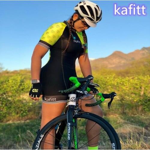 Kafitt-pro Summer Cycling Womens Bike-Jumpsuit-Little Monkey-Cycling Jersey-Short Sleeve-Jersey-One Piece GEL Suit