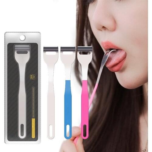 1PC Useful Tongue Scraper Stainless Steel Oral Tongue Cleaner Medical Mouth Brush Reusable Fresh Breath Maker