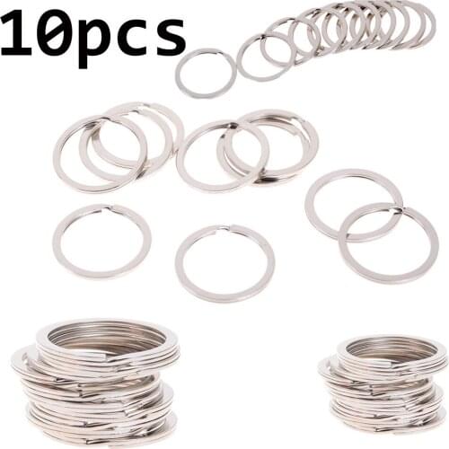 10 Pcs / Lot DIY Key Ring Metal Nickel Split Key Ring Keyring 25mm Connectors Stainless Steel