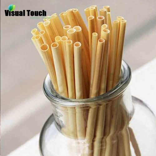 100PCS Wheat Straws Eco-friendly Drinking Straw Portable Reusable Natural Wheat Straws Degradable Bar Kitchen Accessories New