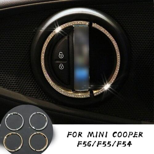 2Pcs Rhinestone Interior Door Handle Decorative Ring for Mini Cooper F56/F55/F54