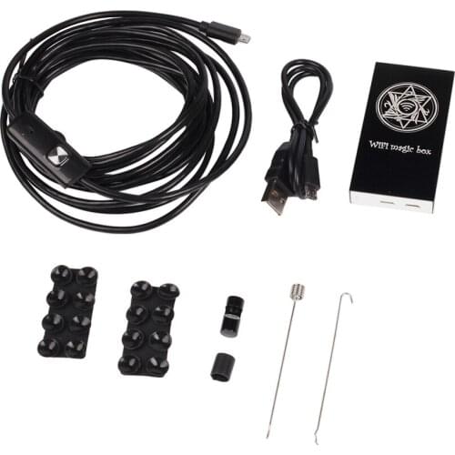 5.5mm 6-LED Wireless Borescope HD 2.0 Megapixels Semi Rigid Hard Tube Inspection Snake Camera 1m/2m/3.5m/5m/10m