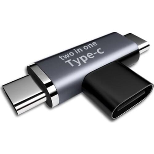 Smartphone Notebook Phone Accessories T-shaped Type-C+Type C 2 In 1 Mobile Phone Adapter Jack Converter Phone Converter Adapter