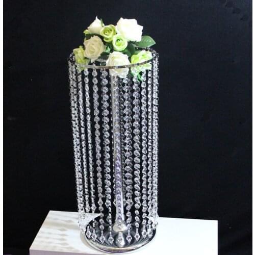 Free Shipping 10 Sets Upscale Acrylic Crystal Bead String Chandelier Table Centerpieces Wedding Road Lead Party Decoration