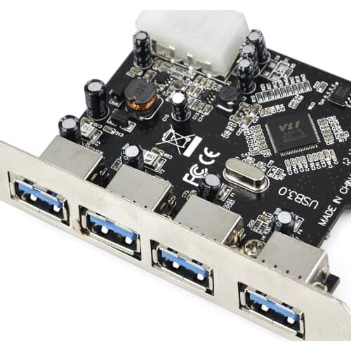 CAA-FAST USB 3.0 PCI-E PCIE 4 PORTS Express Expansion Card Adapter