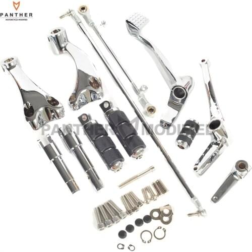 Chrome Motorcycle Forward Controls Kit Shift Levers Linkage Moto Foot Rest Pegs case for Harley Sportster XL 883 1200 2004-2013