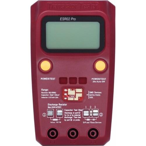 ESR02PRO Digital Transistor SMD Components Tester Diode Triode Capacitance Inductance Multimeter ESR Meter