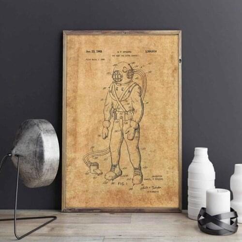 Dive Suits patent, wall art, diving posters,picture decor,vintage print,blueprint,Diver gift idea, wall Decorations