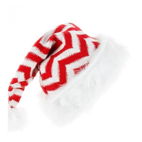 Decorative Plush Santa Hats Knitted Plush Ball Hat Cute Christmas Hat for Women Men Adults Warm Winter Santa Gifts Lovely