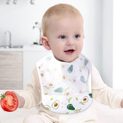 Cartoon Fruit Prints Baby Bibs EVA Waterproof Newborn Girls Boys Burp Cloths Apron Cute Crown Infant Toddler Saliva Towels