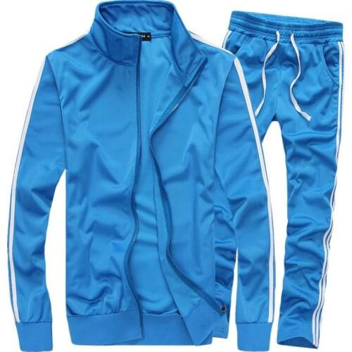 Fitness Casual Tracksuit Men Striped Sportswear Sets 2021 Autumn Mens Clothing 2 PC Sweatshirt+Sweatpants Outwear Track Suit Men