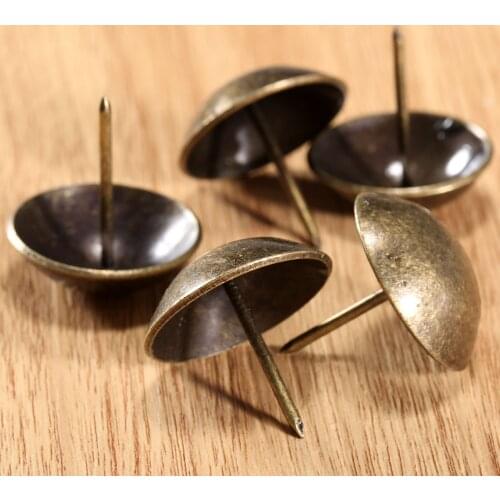 5Pcs Antique Brass Upholstery Nails Craft Drum Sofa Jewelry Wooden Box Furniture Decorative Tacks Stud Pushpin Doornail 3cm*3cm
