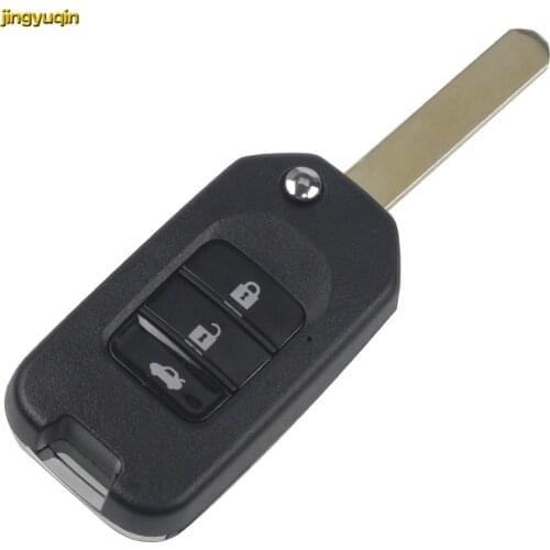 Jingyuqin 10pc 3 Button Folding Flip Remote Case Key Case Shell Fob for Honda GREIZ Civic City XRV Vezel Car Accessories Styling
