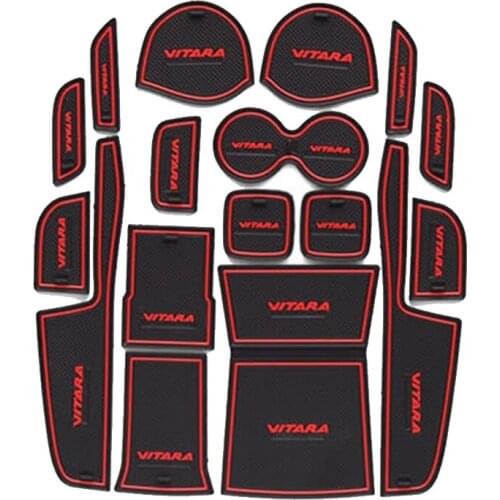 Latex Cup Mat Door Groove Pad Car Dust-proof Gate Slot Cushions for Suzuki Vitara 2016 Decoration Mat