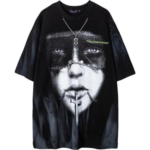 Cool Vintage T-Shirt Men Women Summer Hip Hop T Shirt For Boy Couple Funny Gothic T Shirts Fashion Loose Punk Oversize T Shirt