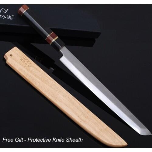 27cm Sushi Sashimi Kitchen Knife Japanese VG10 Damascus Steel Ebony Wood Handle Razor Sharp Japan Fish Fillet Cooking Tool 3.1.G