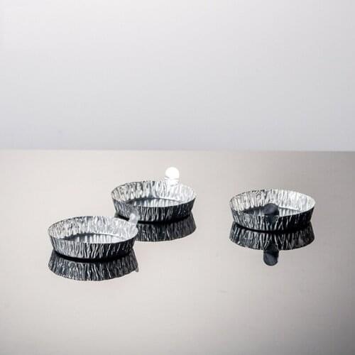 100pcs/lot Aluminum Lab Weigh Boat Cup Weighing Container Dish with Handle