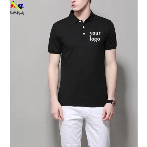 Polo shirt men and women custom printed photo logo short sleeve casual cotton polo mens business shirt shirt 4XL