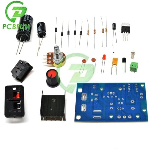 LM317 DIY Kit Step Down Power Supply Module Adjustable Voltage Regulator Switch Resettable Fuse Electrolytic Capacitor Board 3V