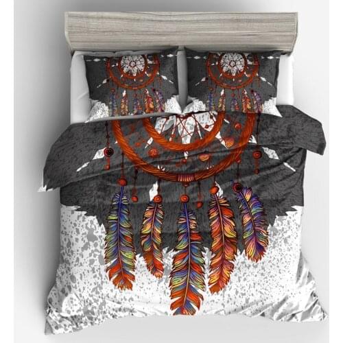 Lychee 3D Printed Bedding Set Boho Dreamcatcher Polyester Pillowcase Duvet Cover Sets 3pcs Home Textile Bed Sets Bed Linings