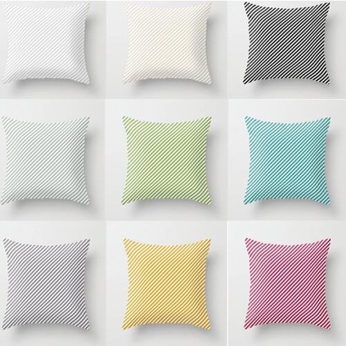 Minimalism Twill Stripes Solid Pure Colors Cushion Cover Modern Nodic Geometry Pillowcase Decorative Throw Pillow for Sofa Couch