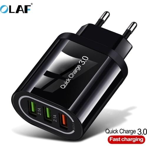Olaf 3 Ports USB Charger Quick Charge 3.0 For Samsung Fast Charging Wall Adapter For iphone Xiaomi Portable Phone Charger QC 3.0