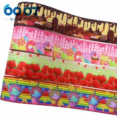 OOOT BAORJCT L-20118-99,10yards 38mm,cartoon cake Thermal transfer Printed grosgrain Ribbons,Clothing DIY handmade materials