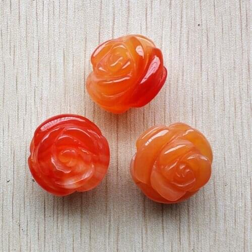 Wholesale 3pcs/lot 2019 new fashion natural red onyx carved rose flower charms pendants for jewelry marking free