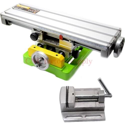 Mini precision Multifunctional Working Table BG6350 Bench Vise drill milling machine stent +2.5" Parallel-jaw vice set worktable