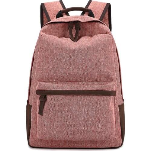 AUGUR Canvas Backpack for Teenage Girl Boy Simple Solid Leisure Travel men women Backpack Student Breathable Backpacks