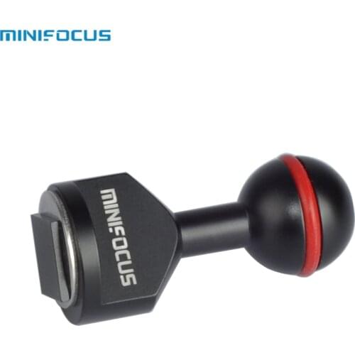 MINIFOCUS 1'' Ball Adapter with Hot Shoe For Underwater Camera Arm Tray System Diving Photography Housing