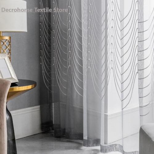 New Style Embroidered Curtains Light Luxury Modern Minimalist Curtains Bedroom Living Room Curtains Products Can Be Customized