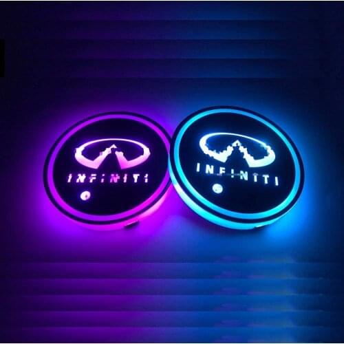 Car Logo LED Cup Pad led Cup Coaster USB Charging Mat Luminescent Cup Pad LED Mat Interior Atmosphere Lamp Decoration Light