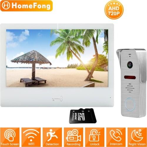 HomeFong 720P Tuya 10 Inch Screen WiFi Function Video Intercom Night Watch Connect Phone Video Door Phone Waterproof Doorbell