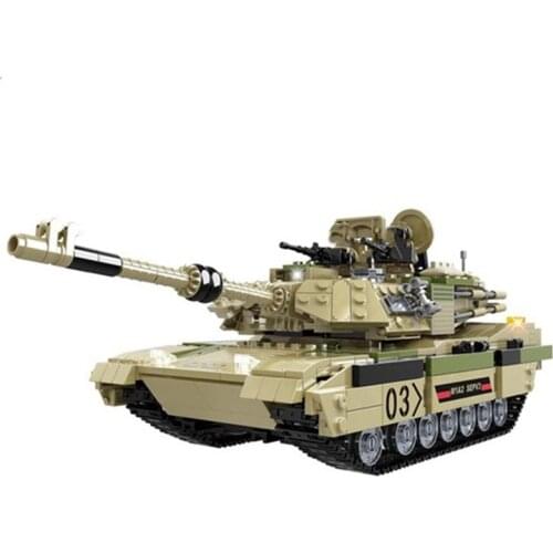 Military Series American Abrams M1A2 main battle tank Model DIY Accessories Building Blocks Bricks Boy Toys Gifts