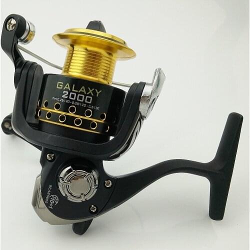 Galaxy 2000 high quality spinning fishing reel metal spoil fish reel ball bearings 10+1 gear ratio 5.2:1 fast reell black