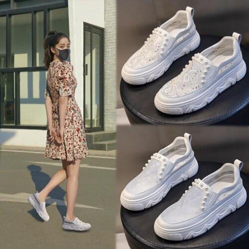 Womens White Shoes Air Mesh Breathable Sneakers Summer Sandals Light Weight Comfortable