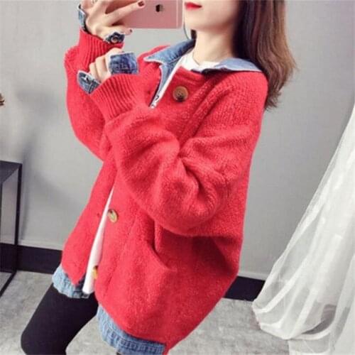 Women Cardigan Sweater Top Long Sleeve loose knitting cardigan sweater Women Knitted Female Cardigan pull femme HC054