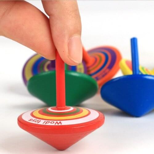 1/5Pcs Spinning Tops Wooden Mini Top Decompression Toy Funny Colorful Gyr Toy Fidget Toy For Kids & Adults Anxiety Stress Relief