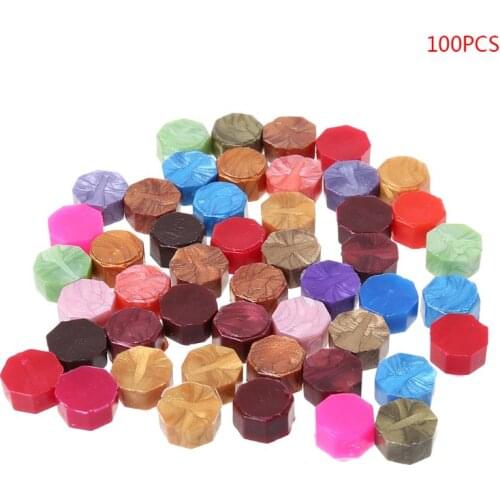 100Pcs Envelope Seal Seal Wax Retro Octagon Beads DIY Decor Multicolor Stamps Student Gift