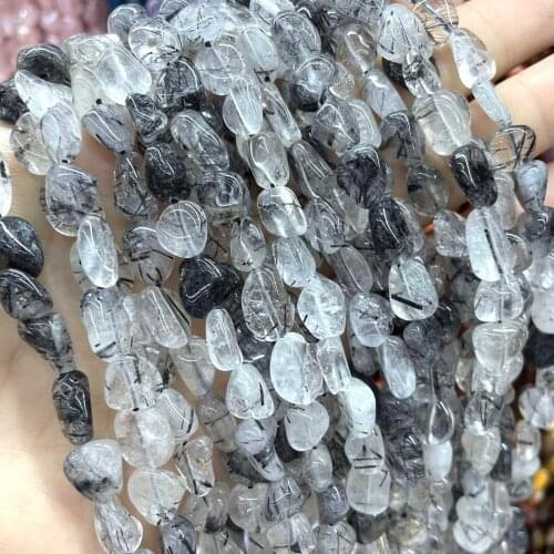 5-12mm Irregular Natural Black Quartz Rutilated Loose Spacer Beads For DIY Jewelry Making Bracelet Necklace Accessories 15