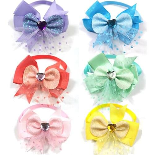 50/100pcs Valentines Day Pet Dog Bow Ties Adjustable Pet Collar Dog Necktie for Small Medium Dog Grooming Pet Acessories